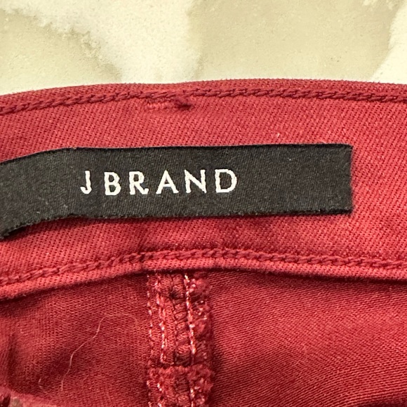 J Brand coated Jeans Sz 23 Super Skinny' Mid Rise Merlot. - Picture 7 of 9